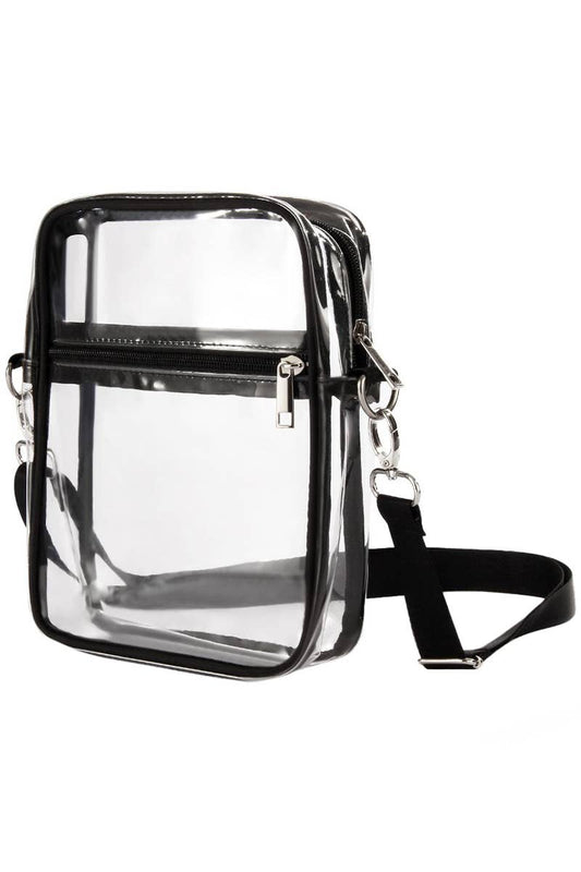 Transparent Clear Durable PVC Double Zippered Messenger Bag