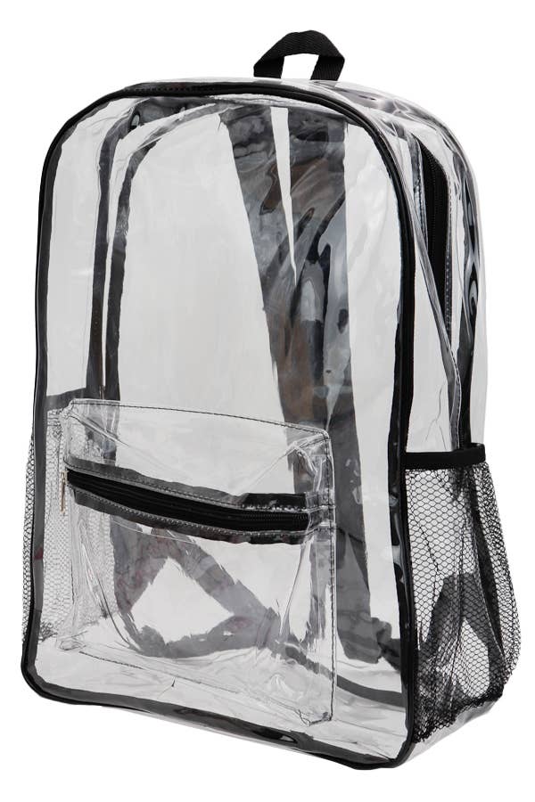 Large Black Outlined Clear PVC Backpack